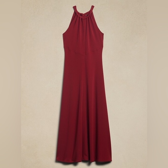 NWT Banana Republic Halter-Neck Knit Maxi Dress - Size Large 🍄 - Picture 5 of 5